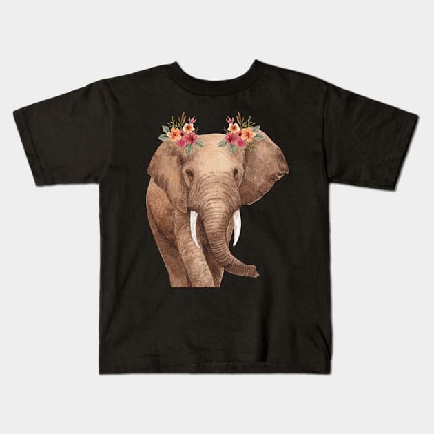 Pretty Elephant Kids T-Shirt by Animal Specials